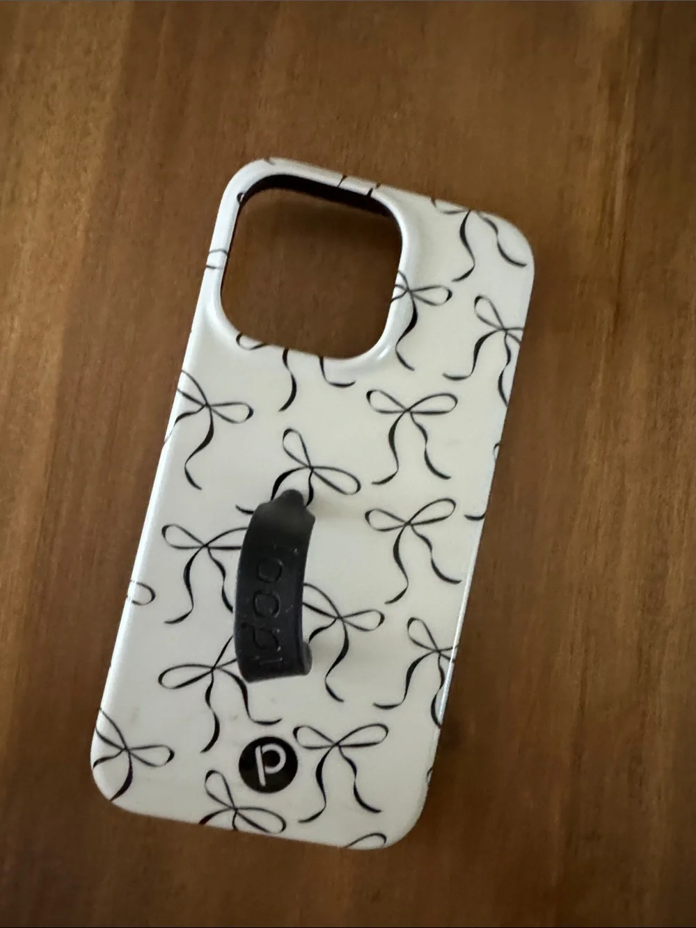 Loopy Case White Phone Case with Black Bow Pattern